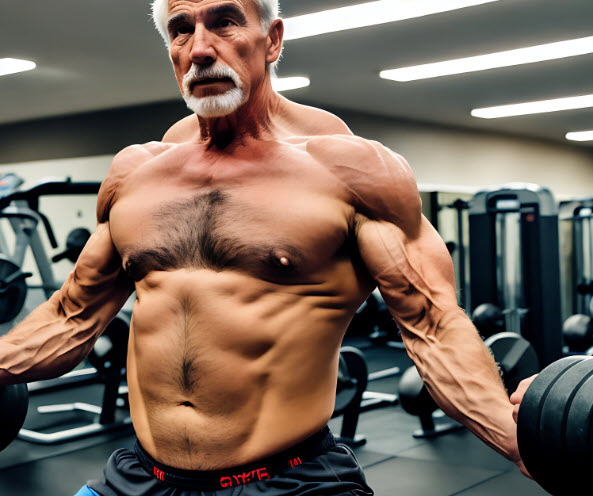 60 year old doing chest flys